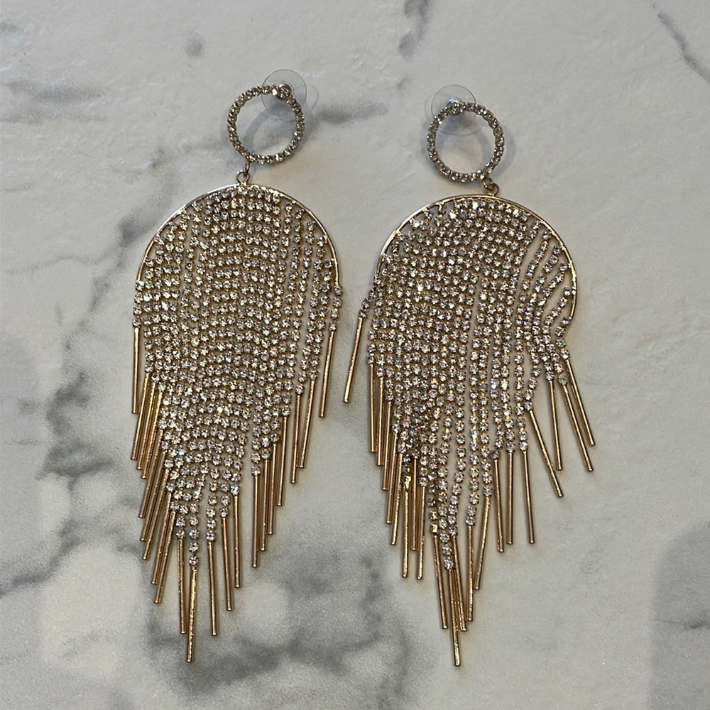 Chandelier Earrings - Pave crystals